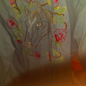 Mens  vintage embroidered rodeo dress shirt